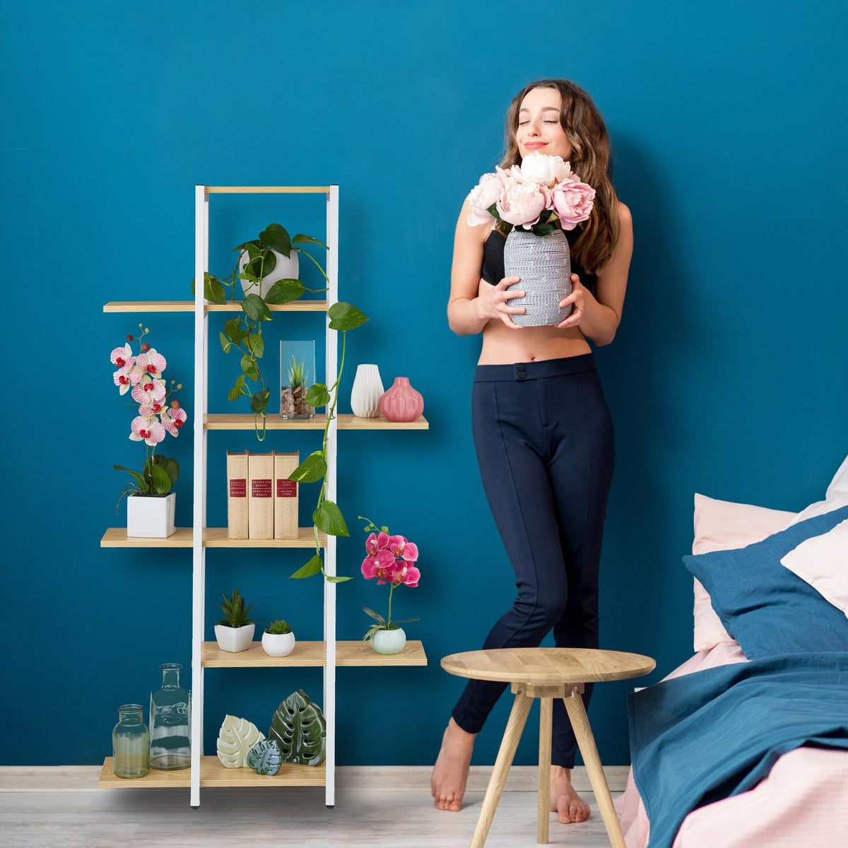 Metal flower shelf