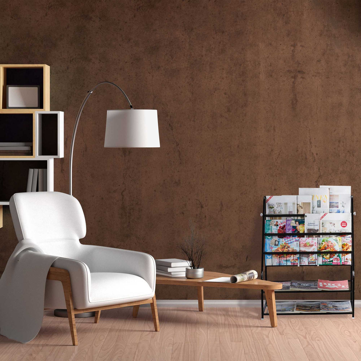 Metal magazine stand