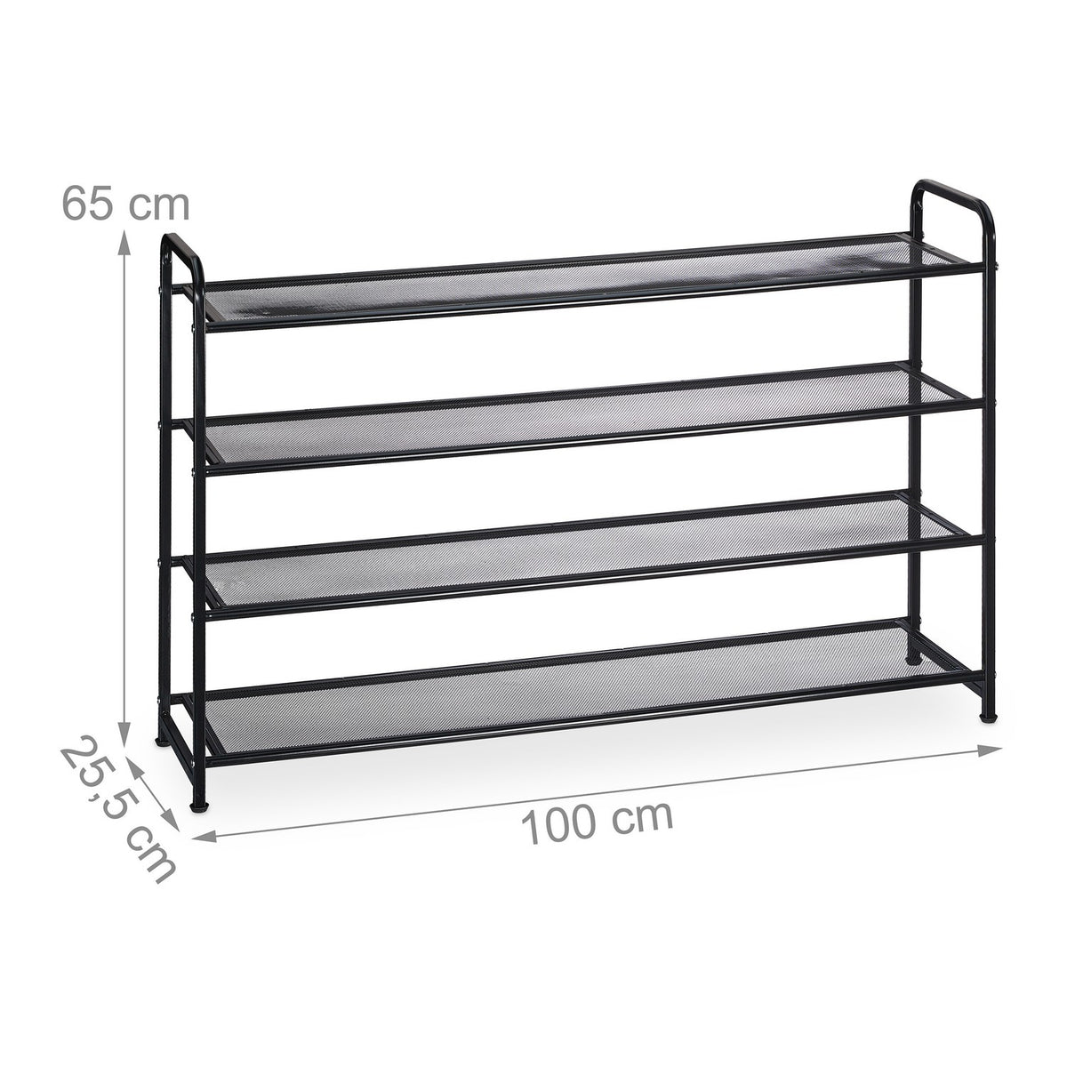 Metal shoe rack for 16 pairs of shoes