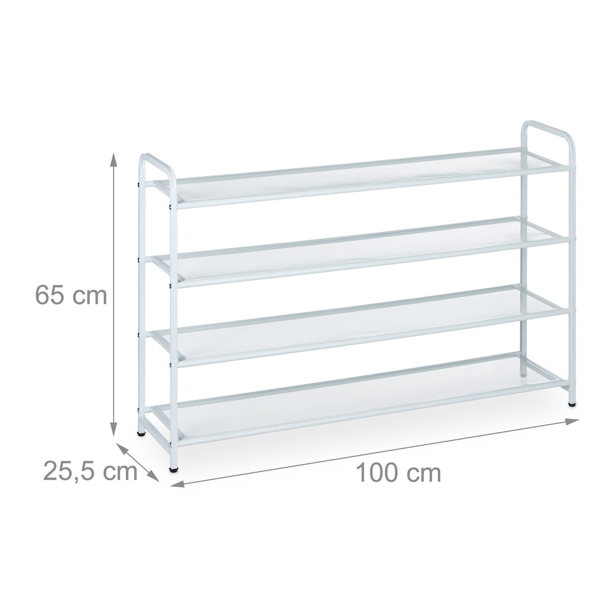 Metal shoe rack for 16 pairs of shoes
