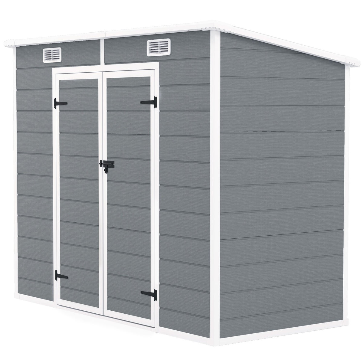 Metal tool shed 2.4 x 1.3 m, waterproof tool shed, tool shed for the garden, gray |.de