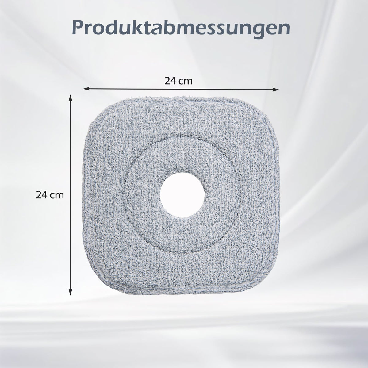 Microfiber Mop Pad Set, 6-Pack, 24.5x24.5 cm, Gray