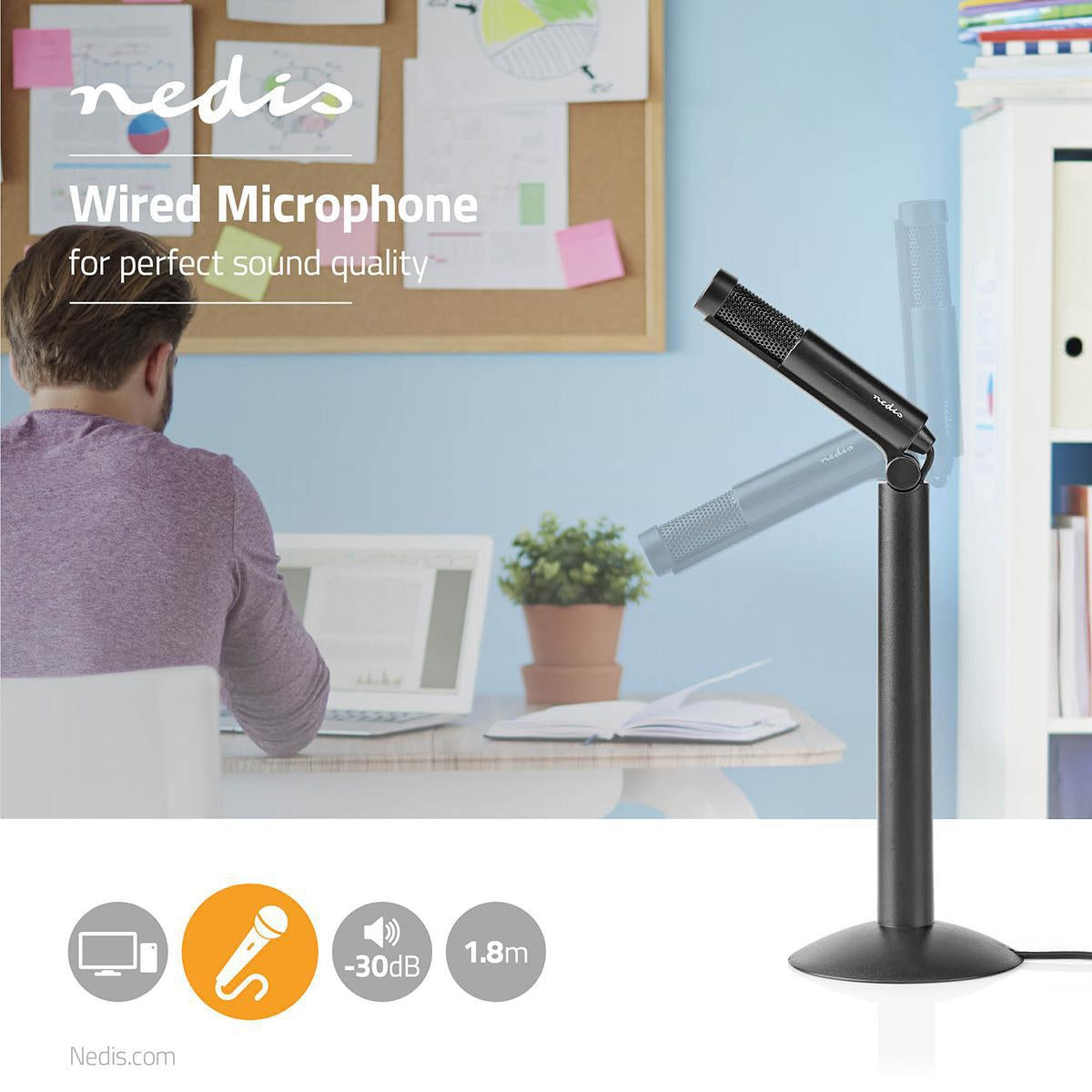Microphone | Used for: Computer / Desktop / Smartphone / Tablet | Wire bound | 1x 3.5 mm