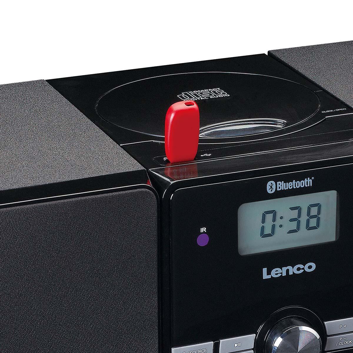 Micro set with CD/MP3 Bluetooth USB Remote Control Black