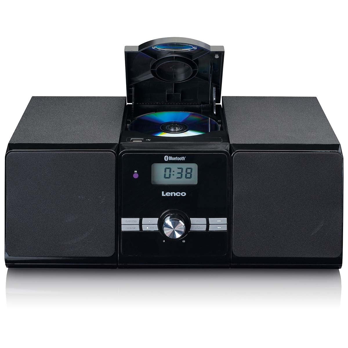 Micro set with CD/MP3 Bluetooth USB Remote Control Black