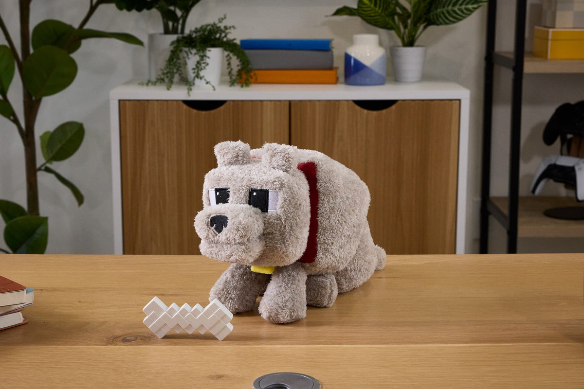 Minecraft Wolf Plush with Sounds, 12-Inch Toy