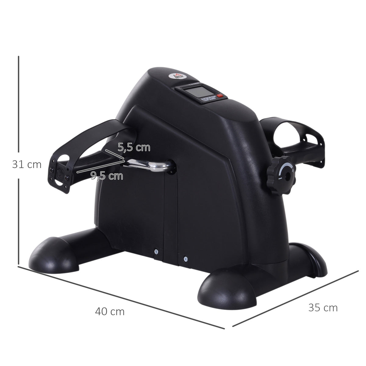 Mini Bike Pedal Trainer Training Bike Lcd Display Cast Iron Black 35X40X31Cm