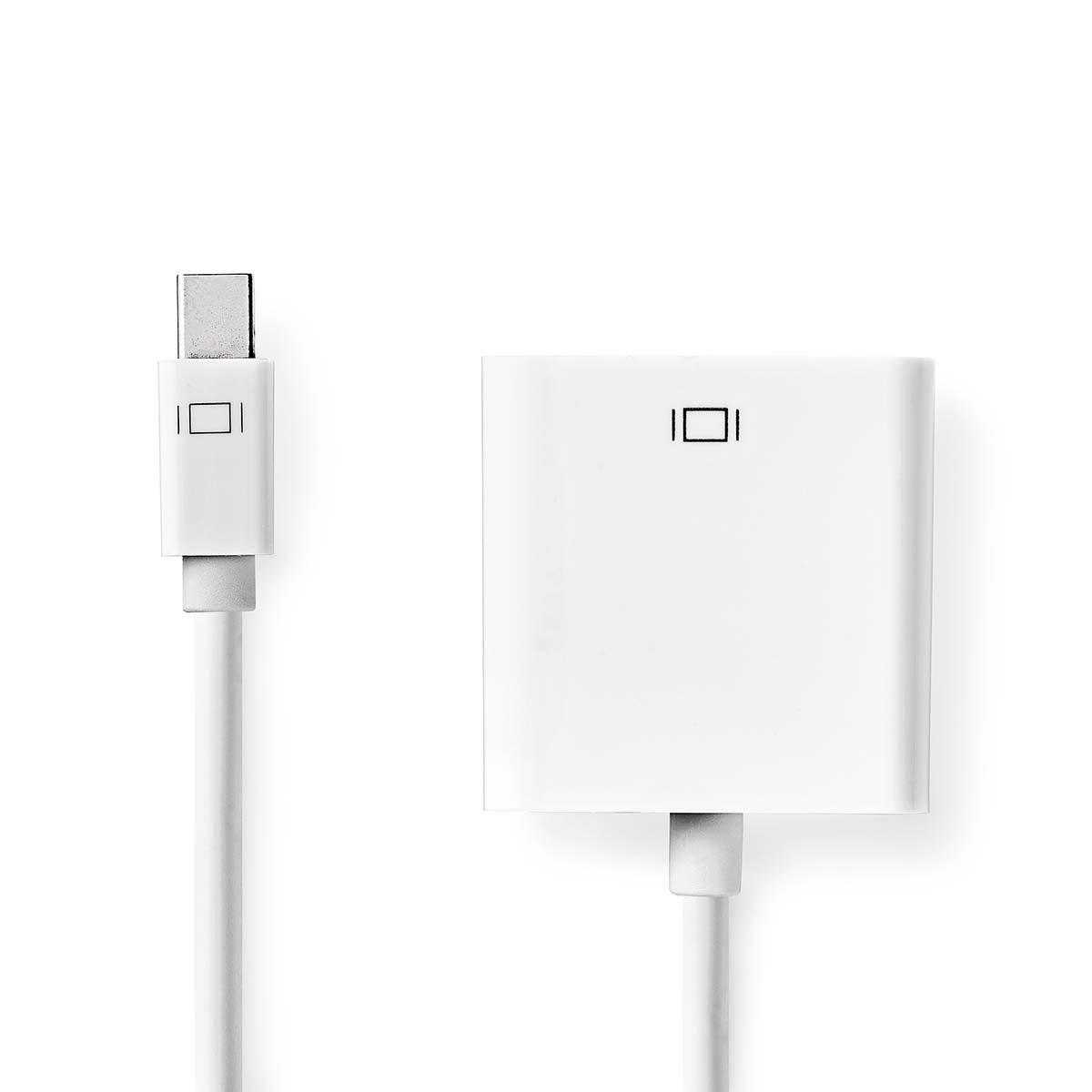Mini Displayport Cable | DisplayPort 1.2 | Mini DisplayPort Male | DVI-I 24+5-Pin Female | 21.6 Gbps | Nickel Plated | 0.20 m | Round | PVC | White | Plastic bag