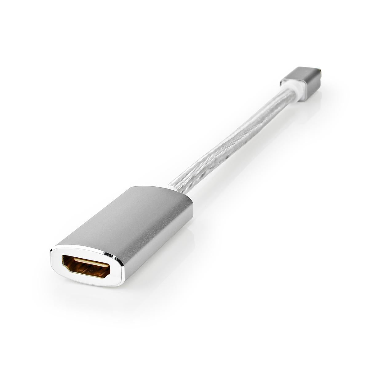 Mini Displayport Cable | DisplayPort 1.2 | Mini DisplayPort Male | HDMI™ Output | 21.6 Gbps | Gold Plated | 0.20 m | Round | Braided | Silver | Carton with covered window
