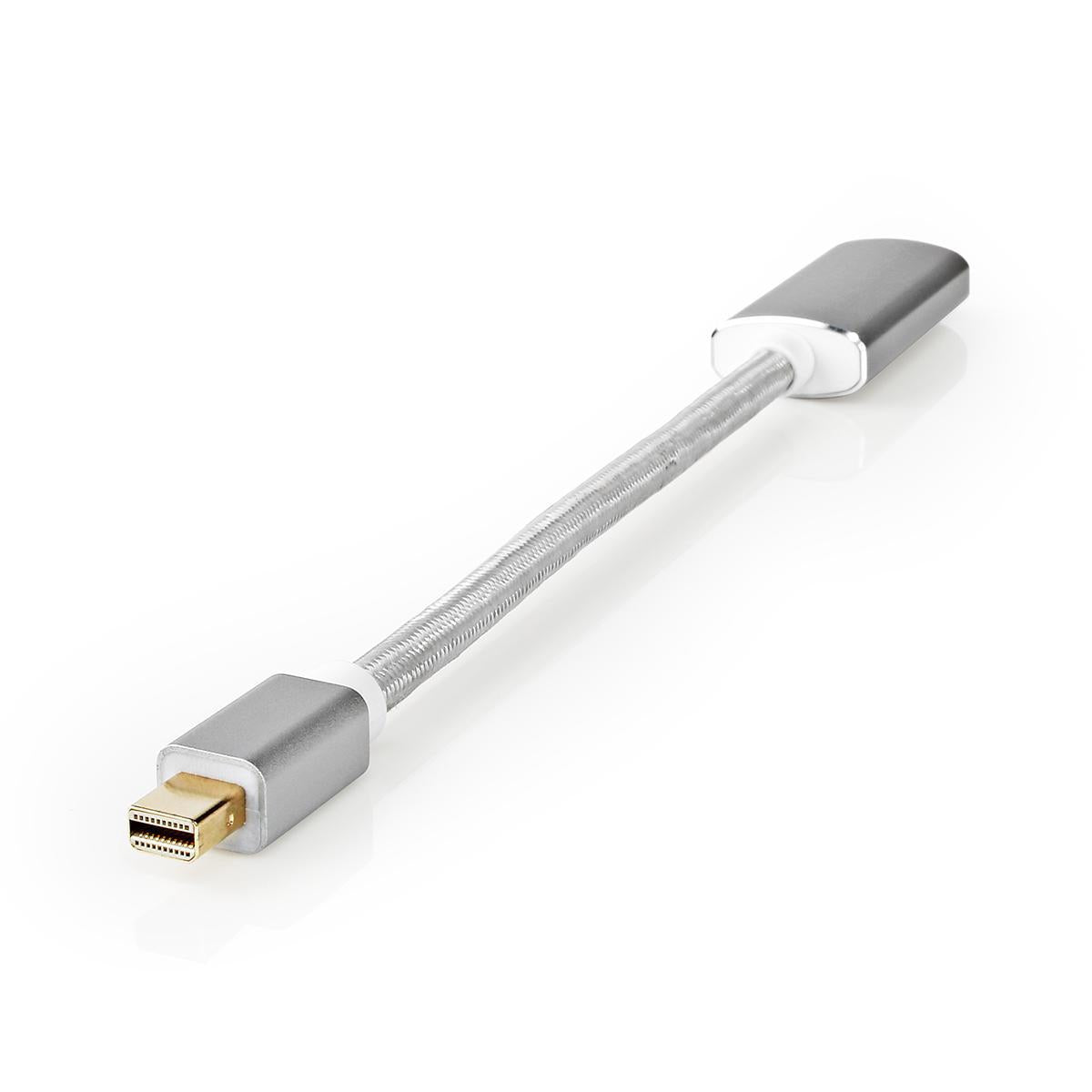 Mini Displayport Cable | DisplayPort 1.2 | Mini DisplayPort Male | HDMI™ Output | 21.6 Gbps | Gold Plated | 0.20 m | Round | Braided | Silver | Carton with covered window