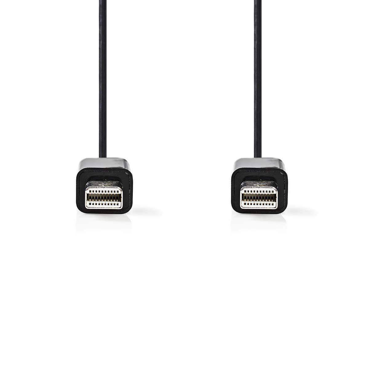 Mini Displayport Cable | DisplayPort 1.2 | Mini DisplayPort Male | Mini DisplayPort Male | 21.6 Gbps | Nickel Plated | 1.00 m | Round | PVC | Black | Plastic bag