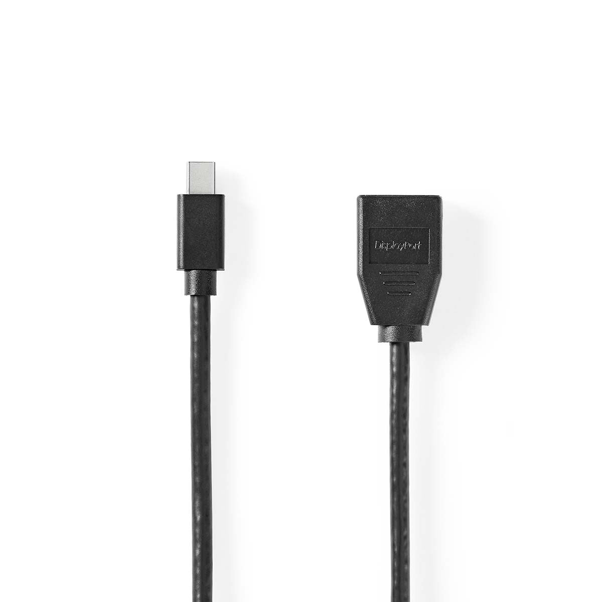 Mini Displayport Cable | DisplayPort 1.4 | Mini DisplayPort Male | DisplayPort Female | 48 Gbps | Nickel Plated | 0.20 m | Round | PVC | Black | Blisters