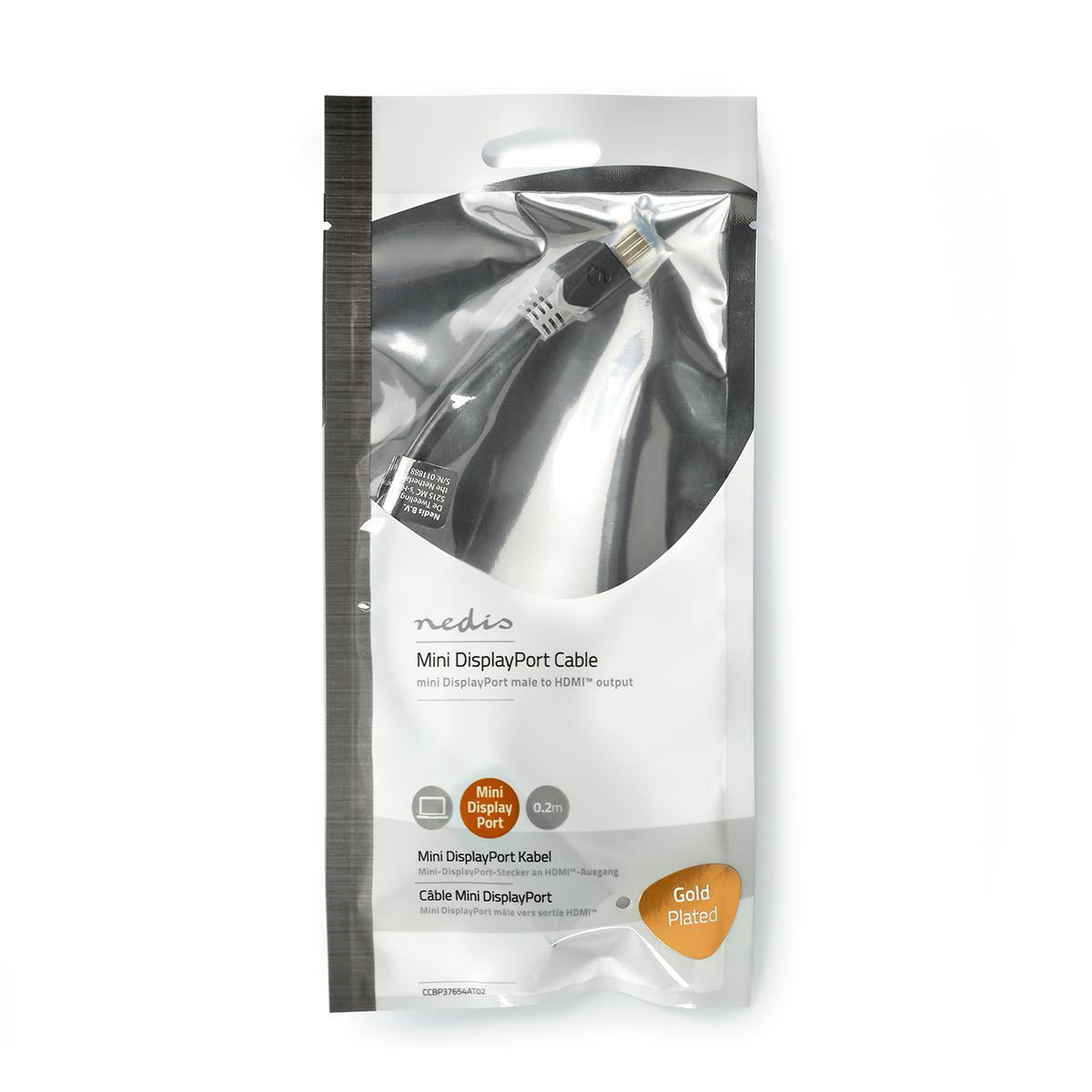 Mini Displayport Cable | DisplayPort 1.4 | Mini DisplayPort Male | HDMI™ Output | 48 Gbps | Gold Plated | 0.20 m | Round | PVC | Anthracite | Plastic bag
