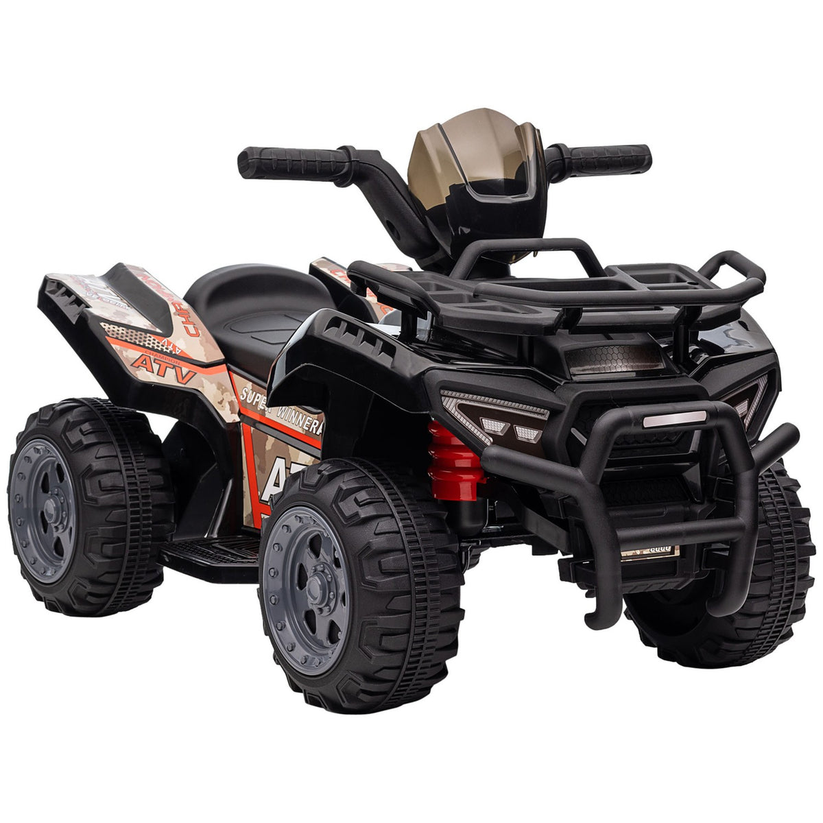 Mini Electric Quad Children'S Electric Atv Led Front Light Children'S Vehicle For 18-36 Months Children Metal Pp Plastic Black 70 X 42 X 45 Cm