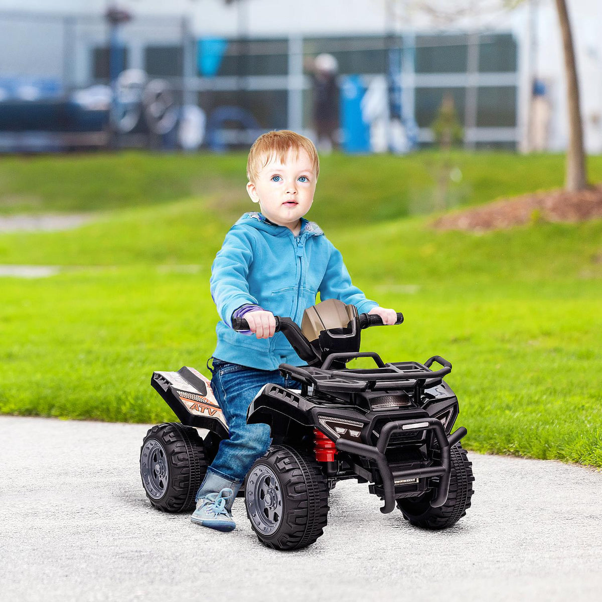 Mini Electric Quad Children'S Electric Atv Led Front Light Children'S Vehicle For 18-36 Months Children Metal Pp Plastic Black 70 X 42 X 45 Cm