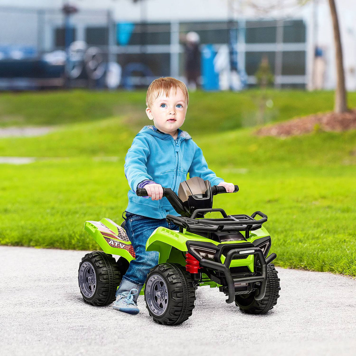 Mini Electric Quad Children'S Electric Atv Stroller Front Light Children'S Vehicle Children'S Motorcycle Electric Quad For 18-36 Months Children Green