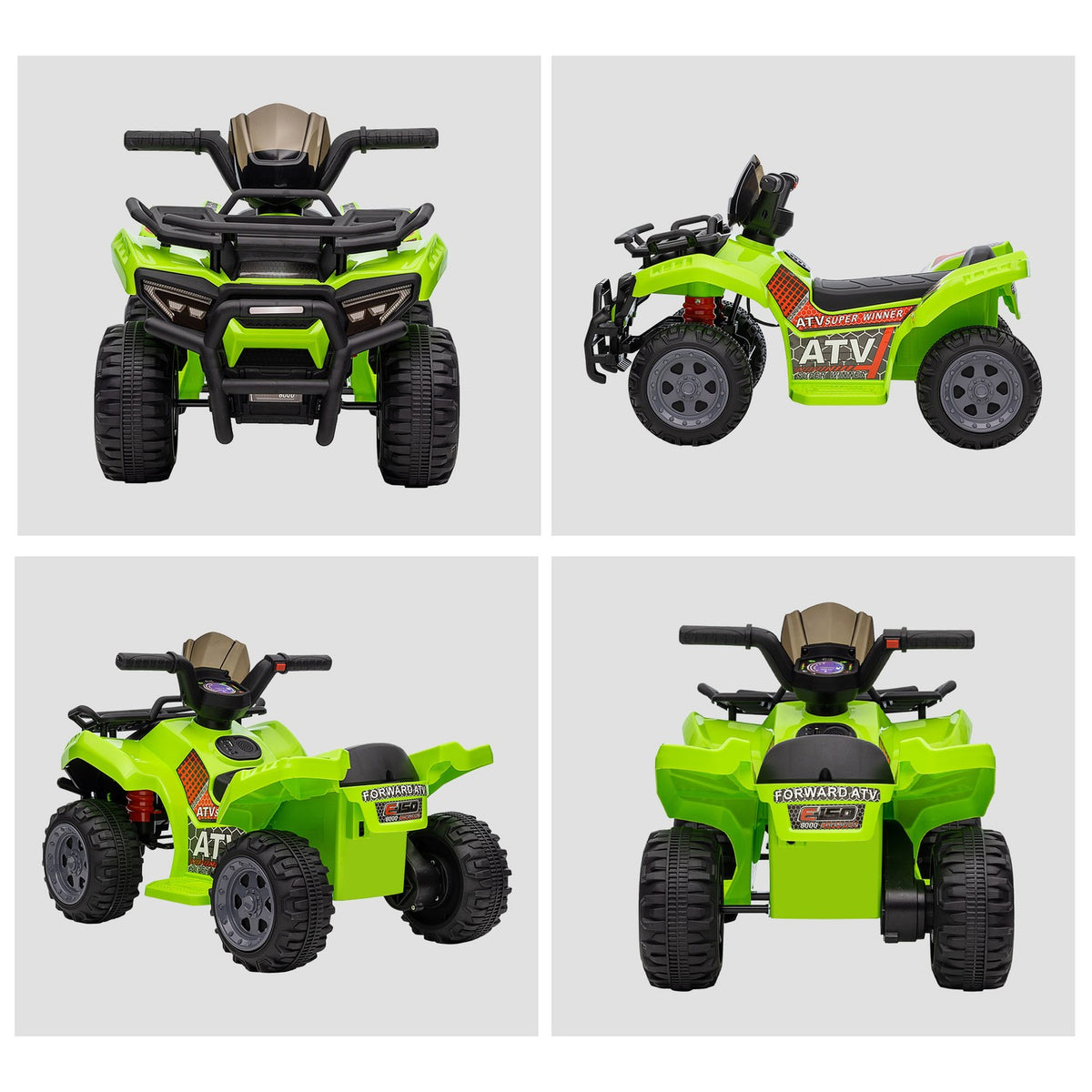 Mini Electric Quad Children'S Electric Atv Stroller Front Light Children'S Vehicle Children'S Motorcycle Electric Quad For 18-36 Months Children Green