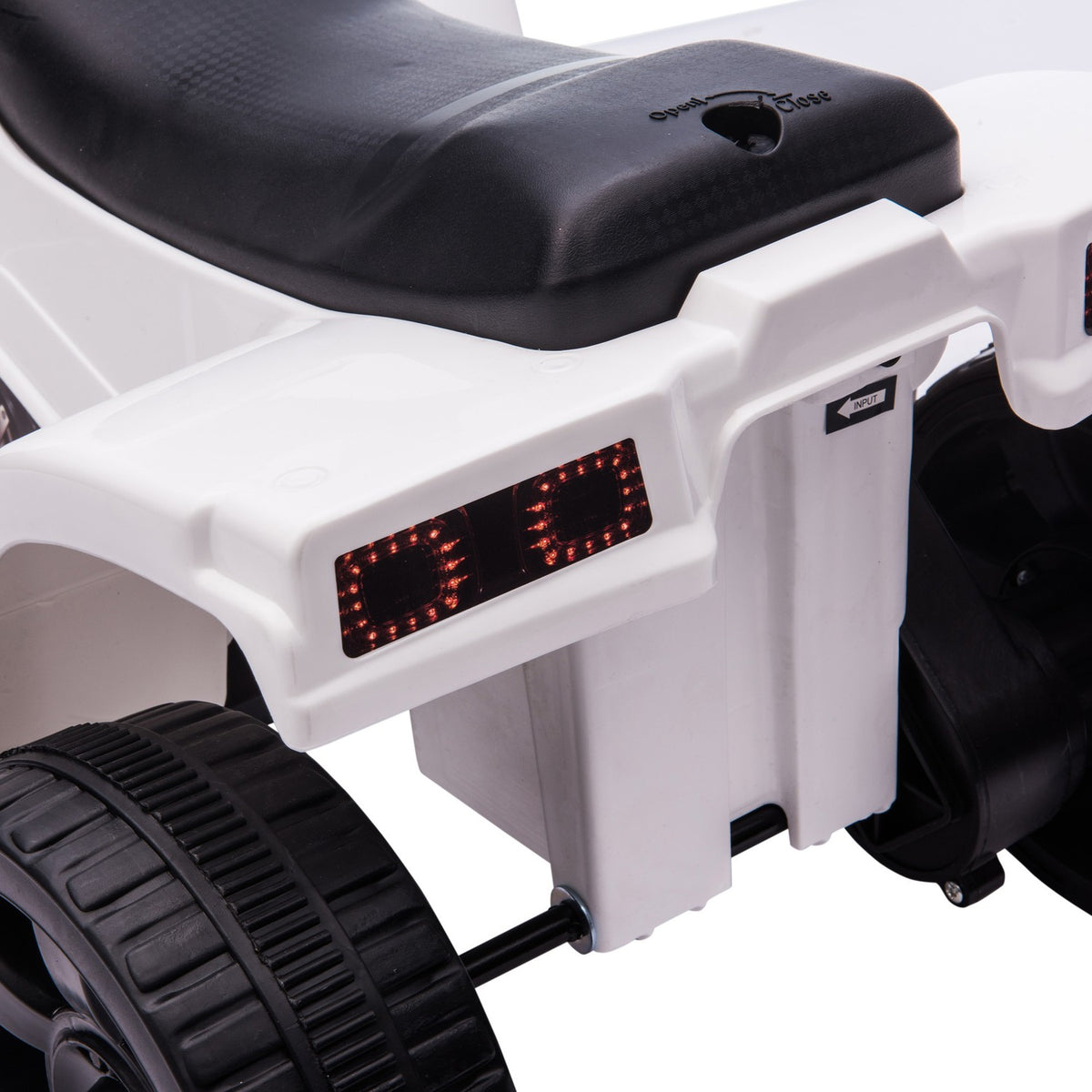 Mini Electric Quad Children's Electric ATV Stroller Electric Motorcycle with 2 Headlights Electric Quad Beach Car Shape PP Steel Black+White