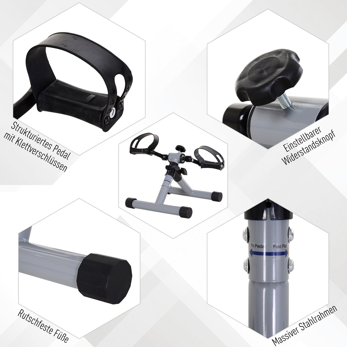 Mini Exercise Bike, Mini Bike Leg Trainer, Fitness Pedal Trainer, Arm Trainer, Foldable, Continuous Resistance, For Rehabilitation