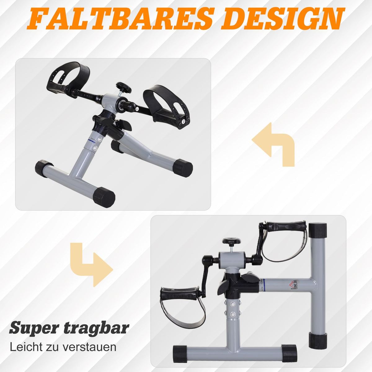 Mini Exercise Bike, Mini Bike Leg Trainer, Fitness Pedal Trainer, Arm Trainer, Foldable, Continuous Resistance, For Rehabilitation