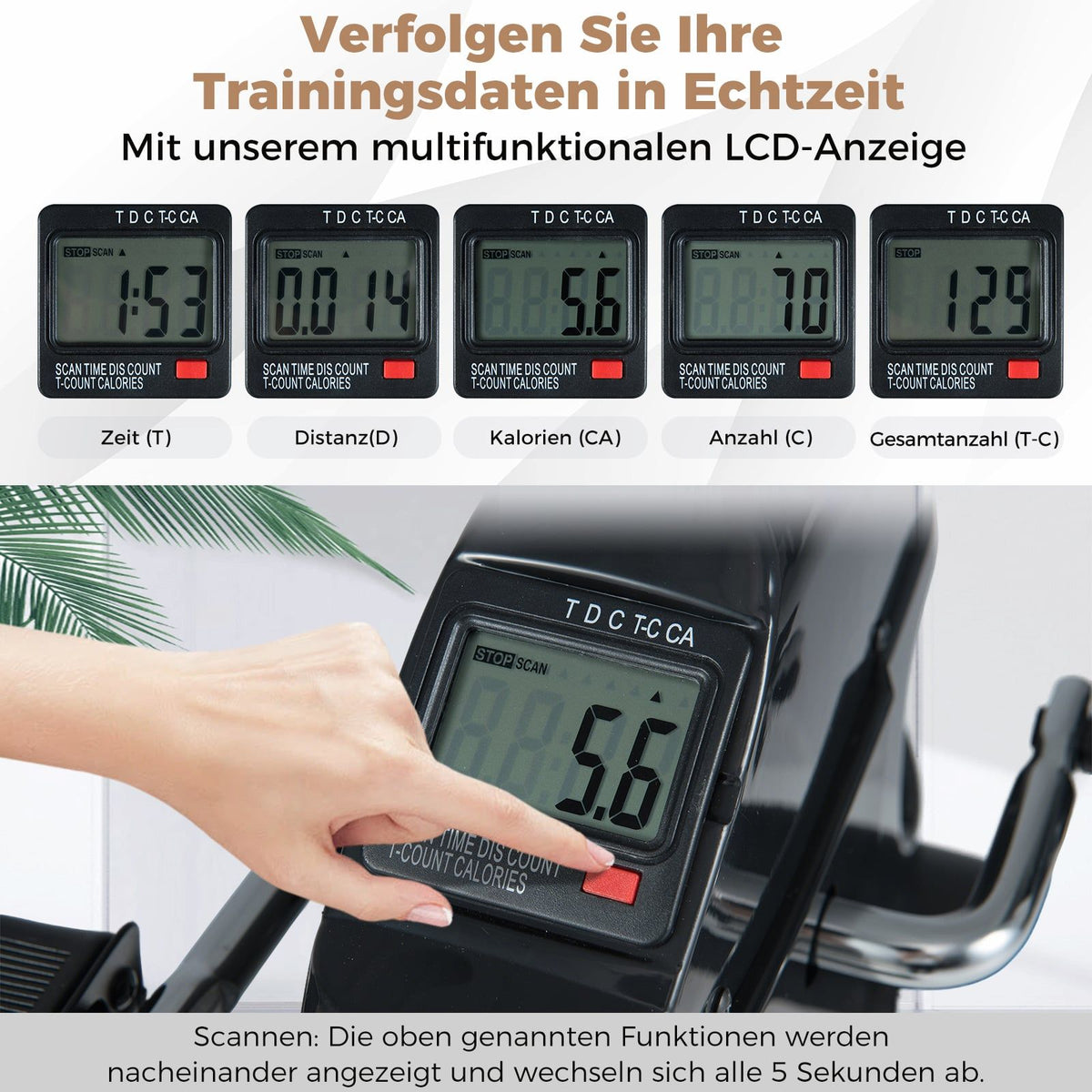 Mini Exercise Bike with LCD Display for Arms & Legs