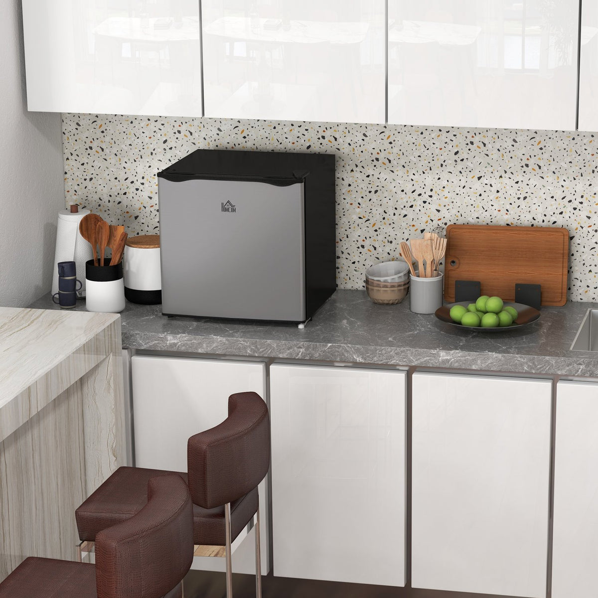 Mini Freezer, 35L Electric Freestanding Freestanding Mini Freezer, Mini Fridge, -14 to -24℃, 5 Level Temperature Control, 47 x 44.2 x 48.8 cm, Silver