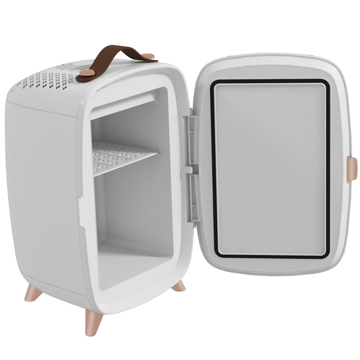 Mini Fridge 6 L Small Cosmetic Fridge with Cooling Function, Portable Beauty Fridge for Cosmetics, Drinks, Fruit, White