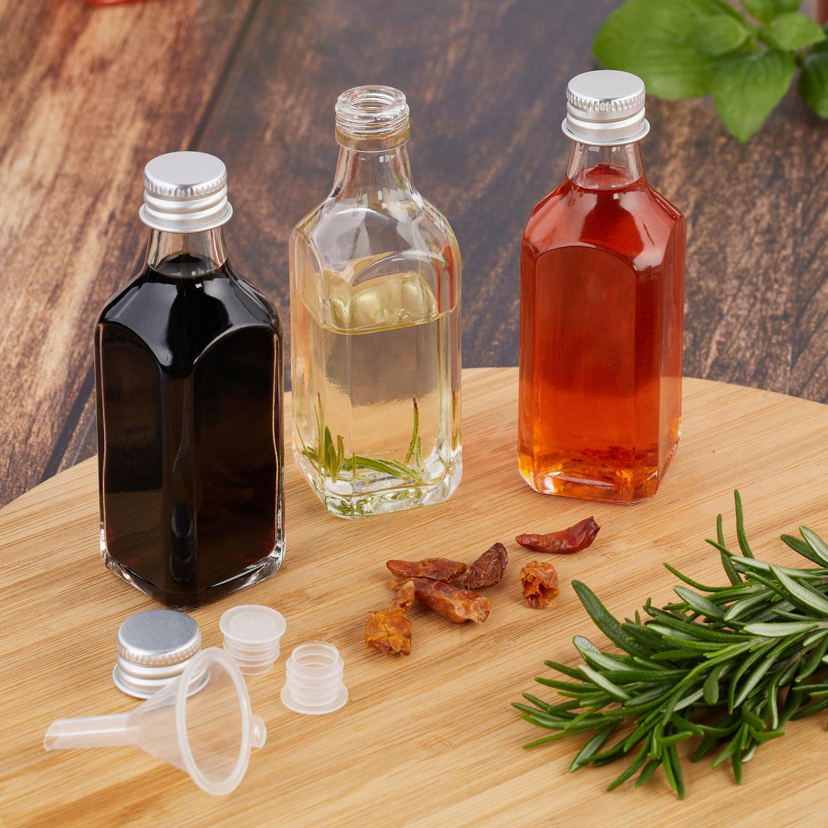 Mini Glass Bottles with Screw Cap – Set of 12