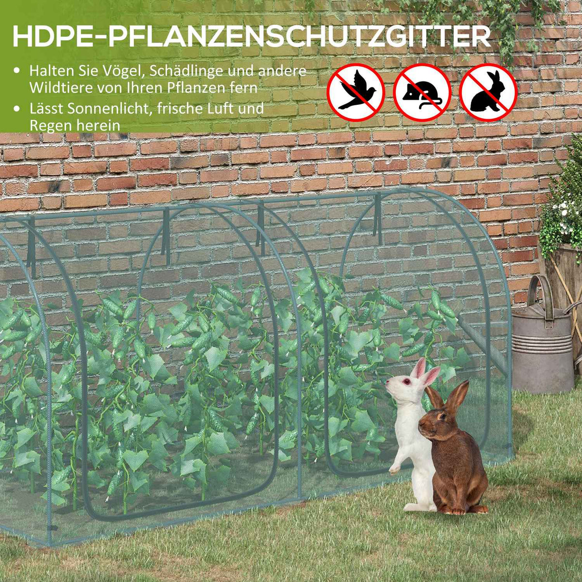 Mini Greenhouse 2.49X1.2M Plant Protection Tent With Door, For Garden & Balcony, Steel Frame & Hdpe Net, Dark Green