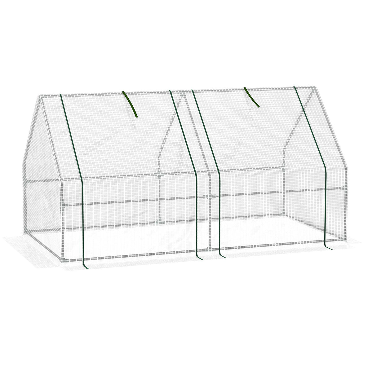 Mini Greenhouse Film Greenhouse 2 Rolling Windows Garden Balcony Pe Film 180X90X90Cm White