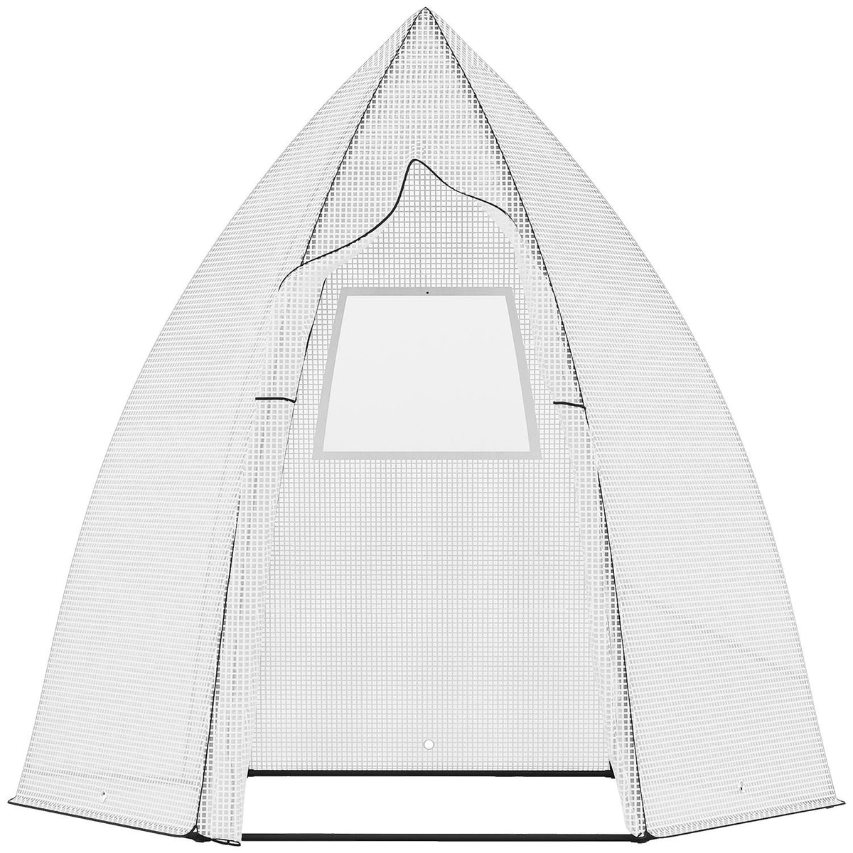 Mini Greenhouse Winter Tent With Rolling Door, For Garden/Balcony, Winter Protection, White, 160X140X180Cm