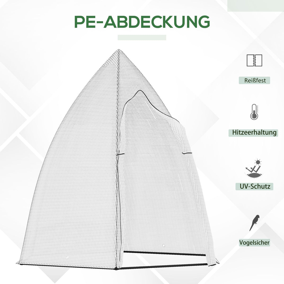 Mini Greenhouse Winter Tent With Rolling Door, For Garden/Balcony, Winter Protection, White, 160X140X180Cm