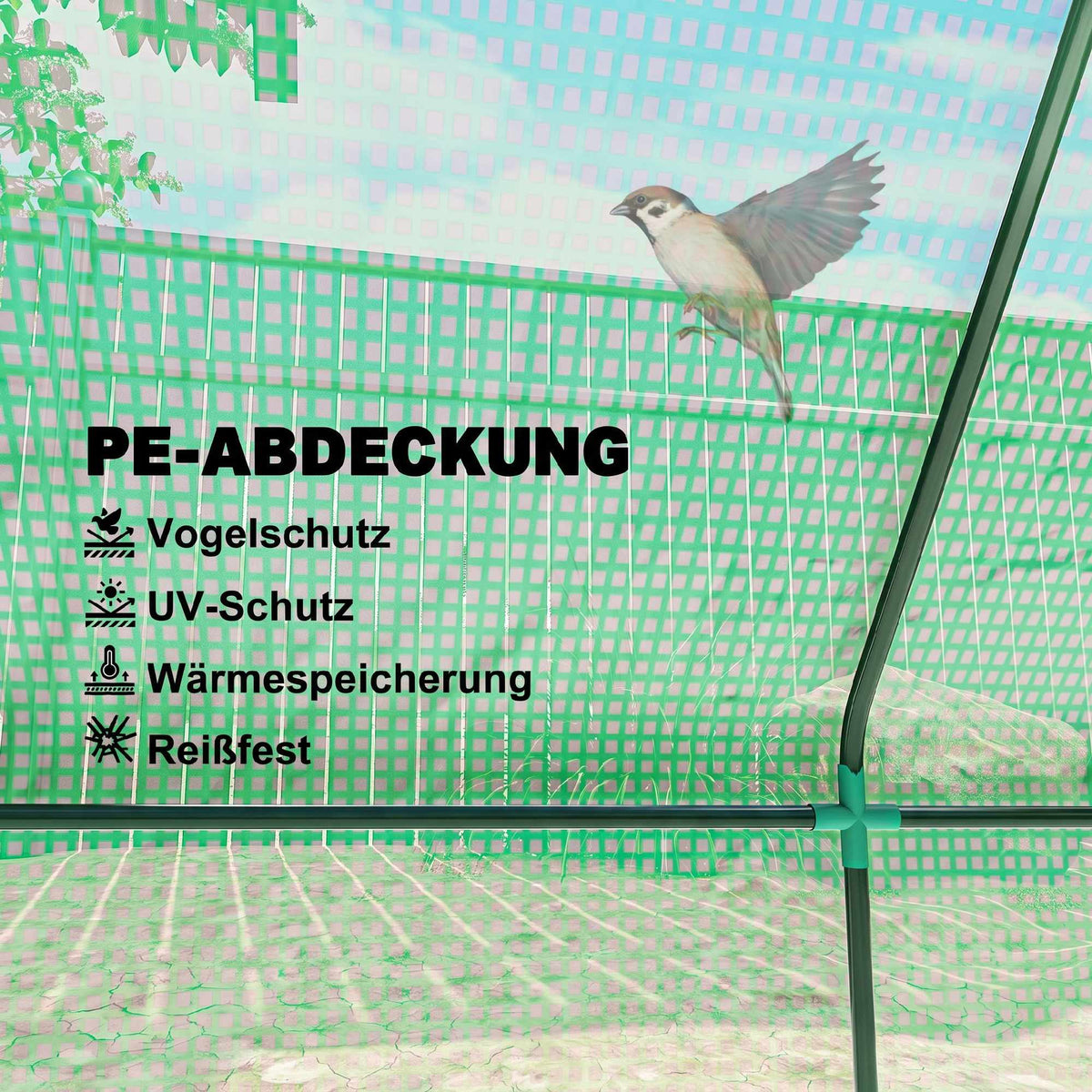 Mini Greenhouse with Weatherproof PE Cover, 180 x 92 x 92 cm