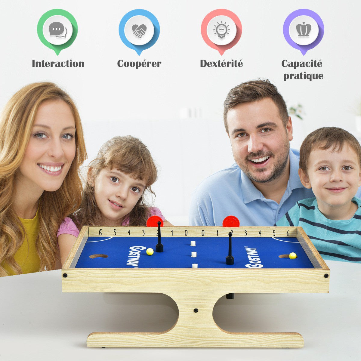 Mini Magnetic Foosball Table, 2-Player, 45 cm
