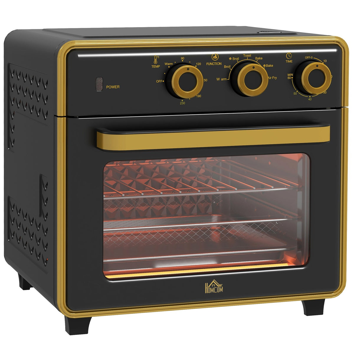 Mini Oven 20L, Pizza Oven With Convection Function, Hot Air Oven With Baking Tray, Grill Rack, 90-230℃, 1400 W Electric Mini Oven With 1 Hour Timer