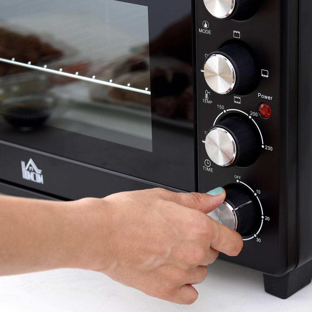 Mini Oven Toaster, 32L Capacity, Timer, Black