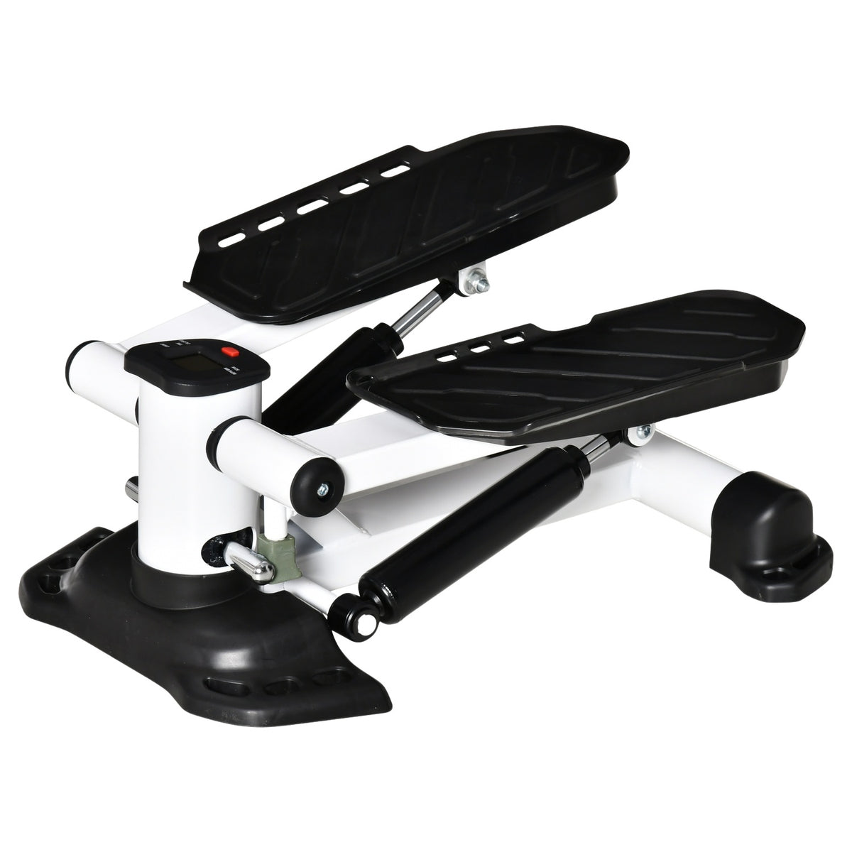 Mini Stepper Compact Mini Bike Fitness Equipment With Lcd Screen, Large Pedals, Metal & Abs, White+Black, 48X34X21Cm
