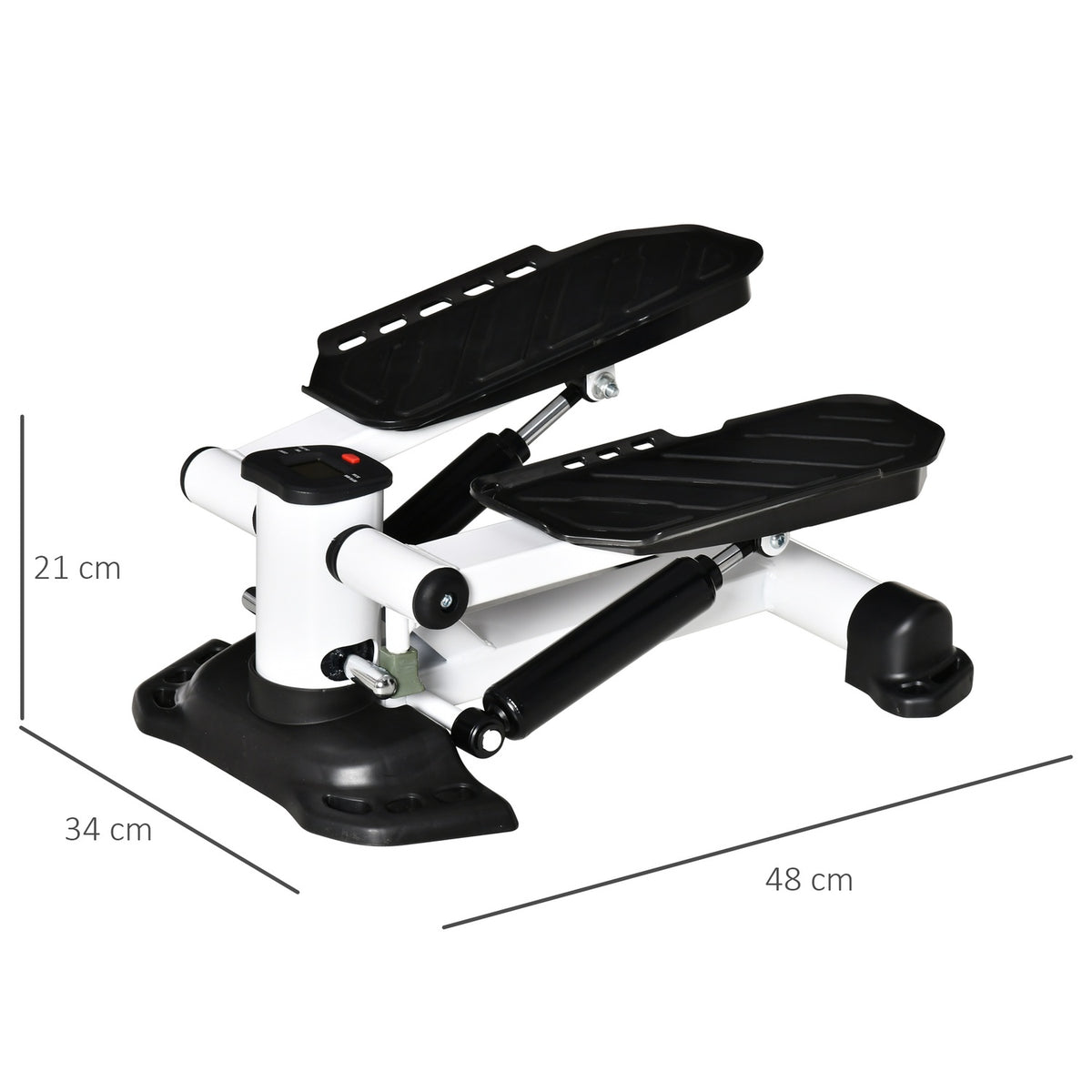 Mini Stepper Compact Mini Bike Fitness Equipment With Lcd Screen, Large Pedals, Metal & Abs, White+Black, 48X34X21Cm