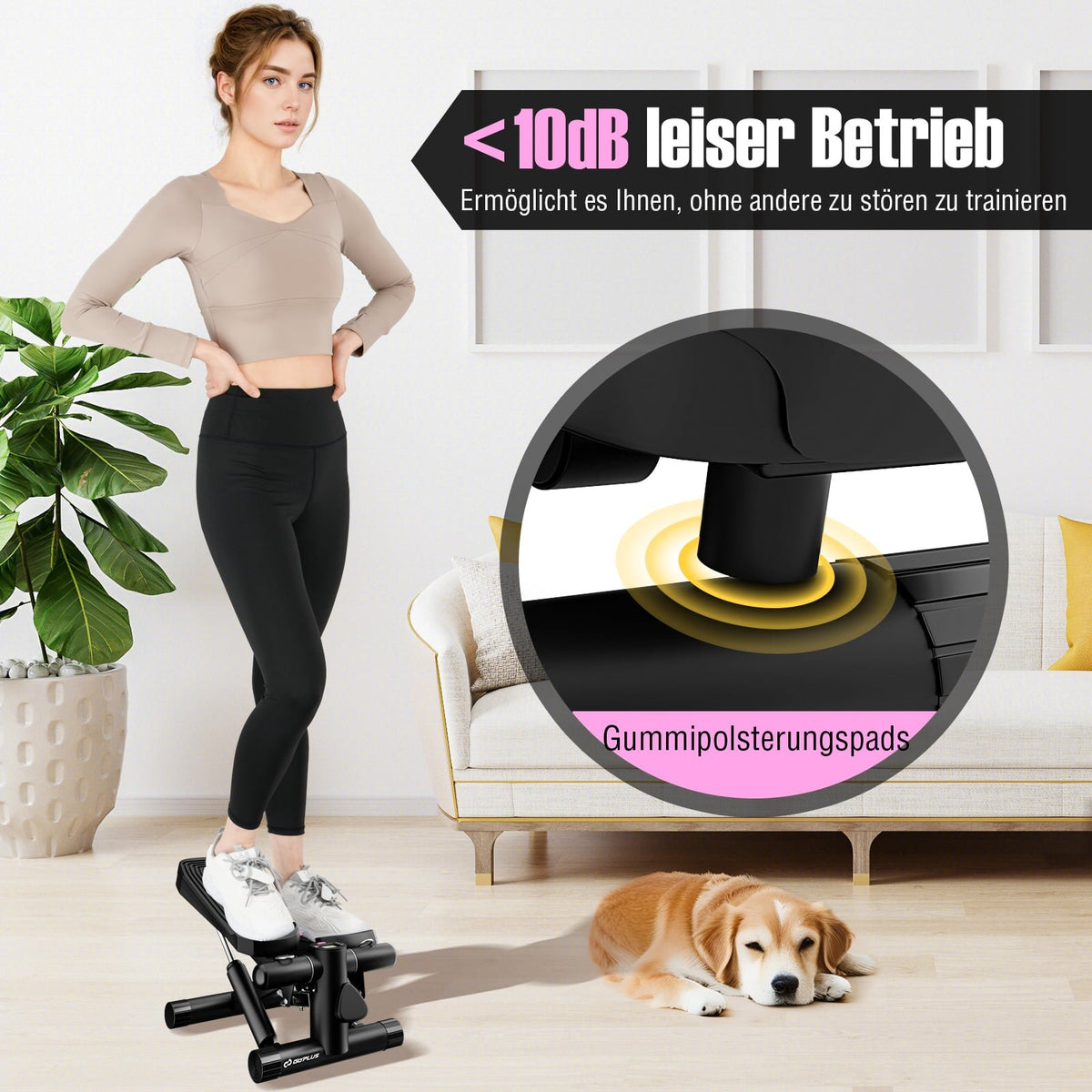 Mini Stepper with Resistance Bands – Adjustable, Compact Fitness Equipment