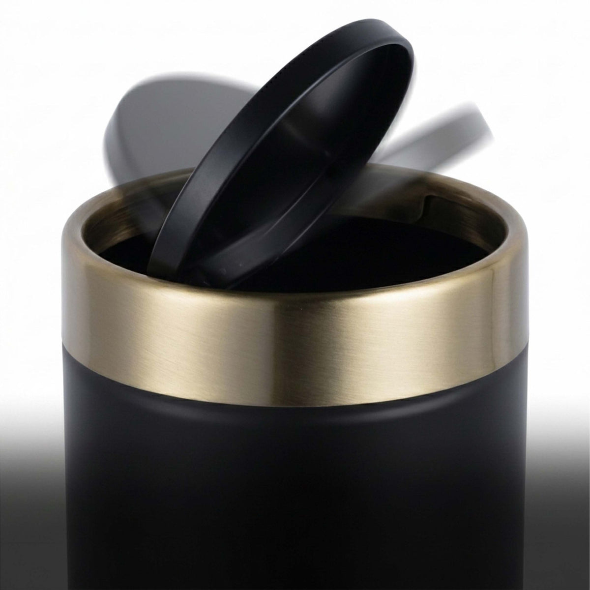 Mini Table Bin, 1.5L, Black – Metal Swing Lid