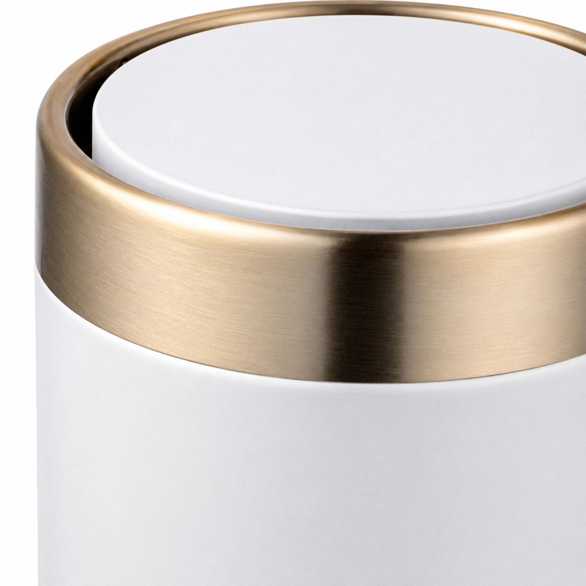Mini Table Bin, 1.5L, White Metal Swing Lid