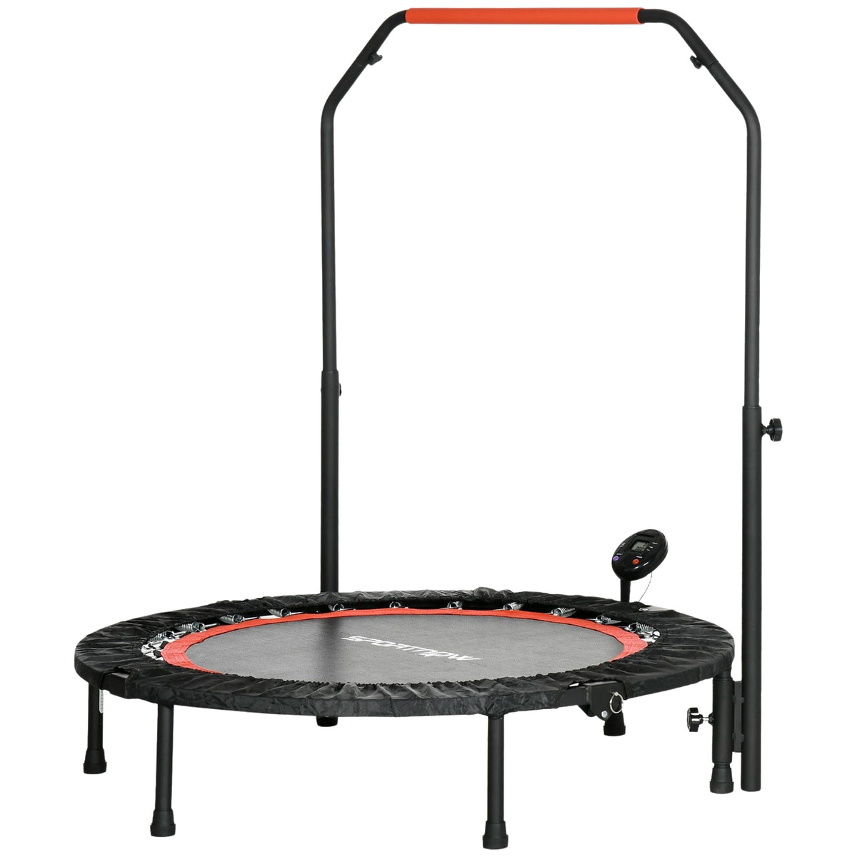 Mini Trampoline Lcd Monitor 102 Cm Fitness Trampoline With 4-Way Height-Adjustable Handle Up To 100 Kg