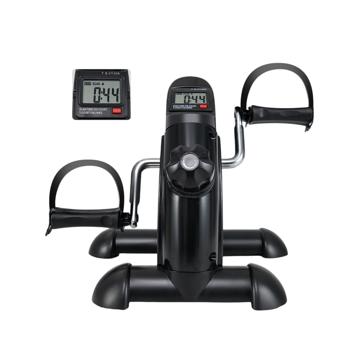 Mini fitness bike exercise bike arm and leg trainer with adjustable resistance black