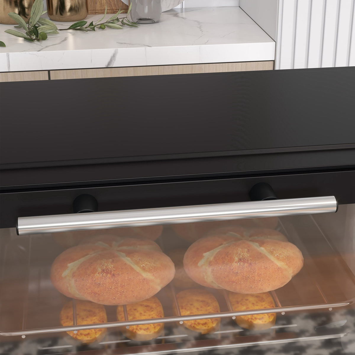 Mini oven 9L mini oven with baking tray, grill rack, 100 °C-230 °C, with adjustable temperature and cooking time, 60 min. timer, 750W, stainless steel, black