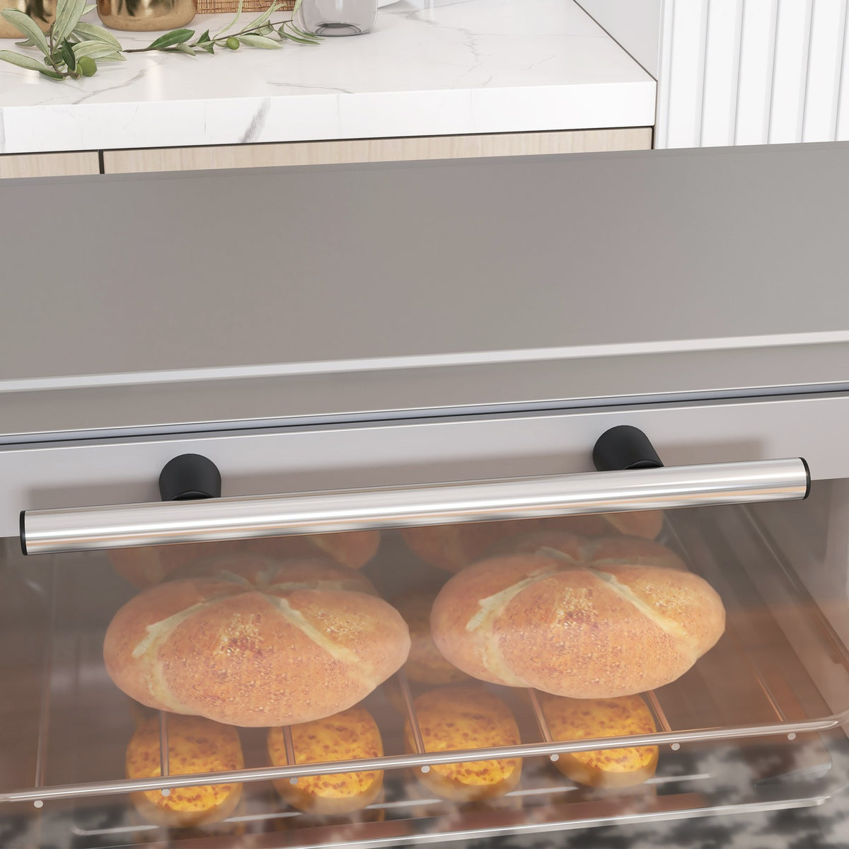 Mini oven 9L mini oven with baking tray, grill rack, 100 °C-230 °C, with adjustable temperature and cooking time, 60 min. timer, 750W, stainless steel, silver