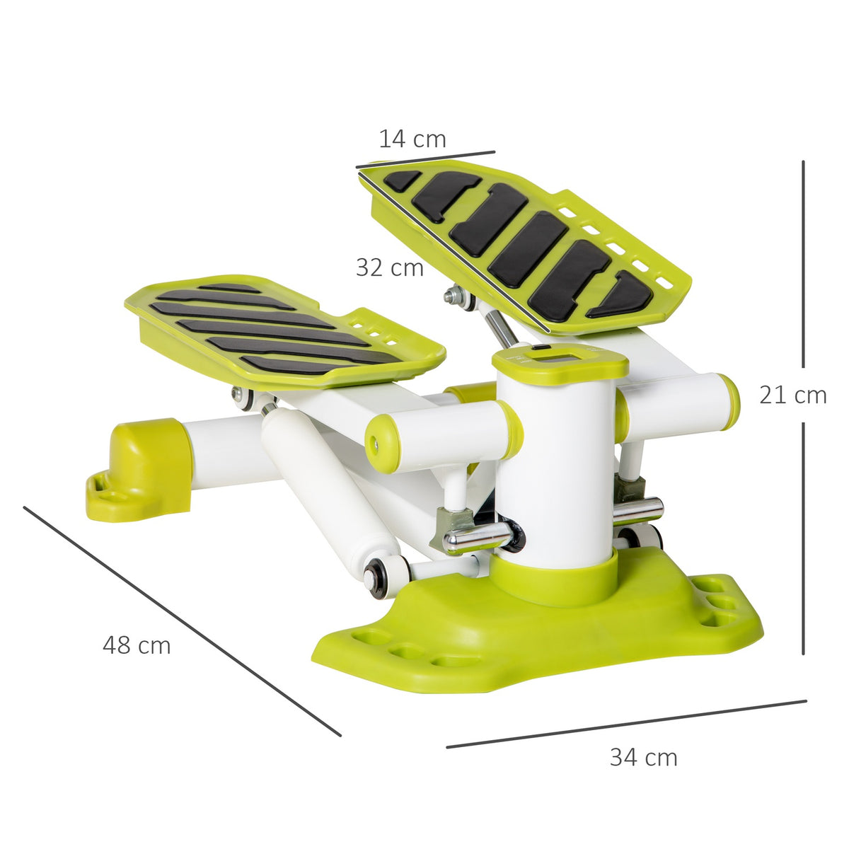 Mini stepper for home, non-slip up-down stepper with LCD display, stepper home trainer with two large pedals, steel, yellow