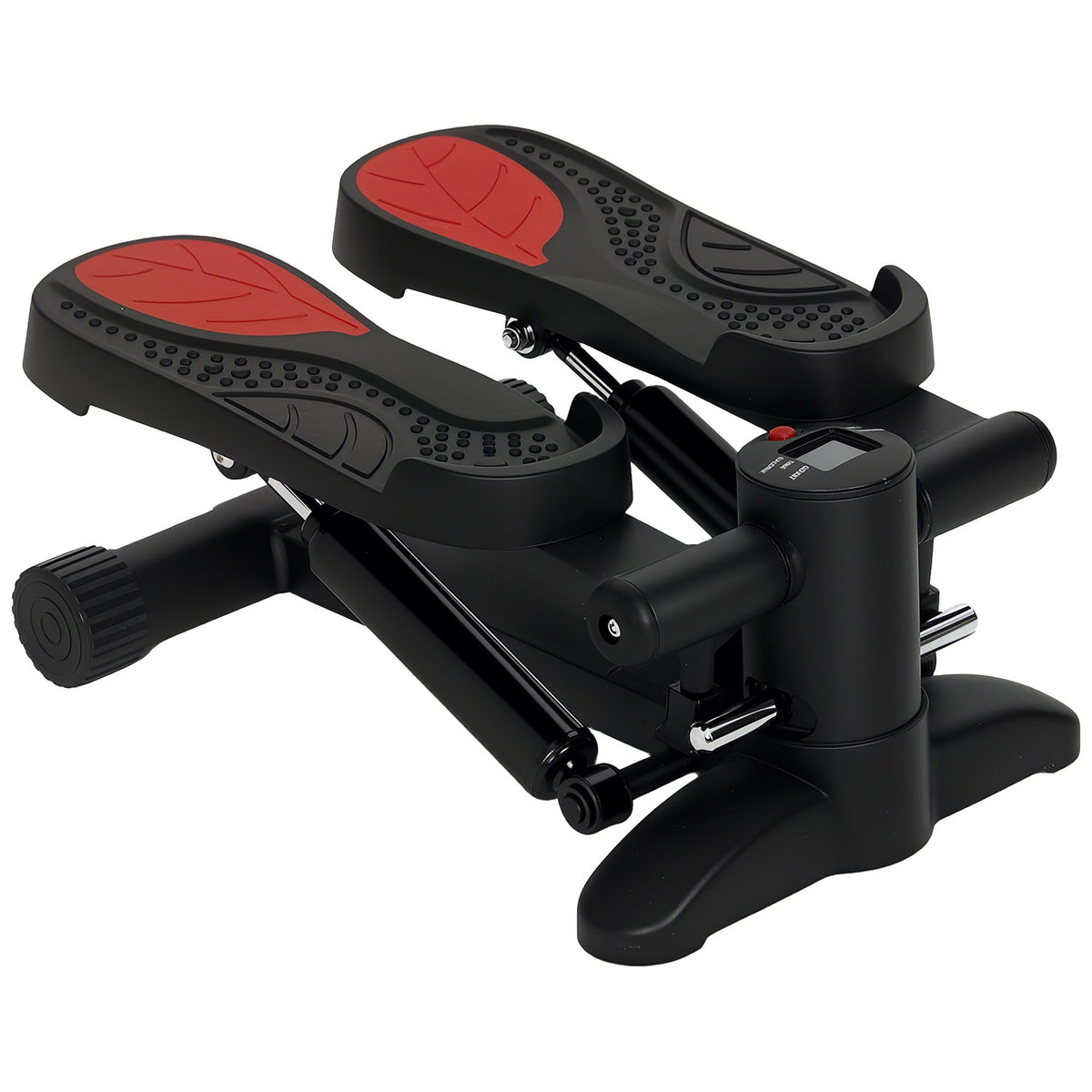 Mini stepper for home stepper home trainer with LCD display, fitness stepper up to 100 kg for leg training, home office fitness exercise, black