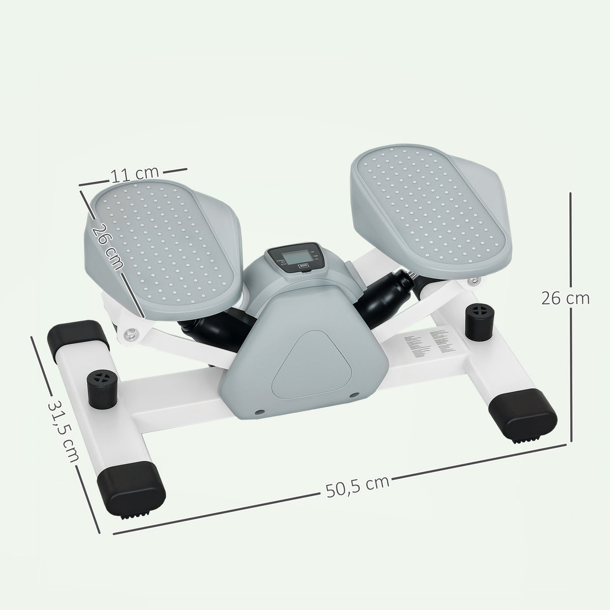 Mini stepper for home with LCD display, up-down stepper with non-slip pedals, stepper home trainer up to 100 kg, for leg training, home office fitness exercise, gray |