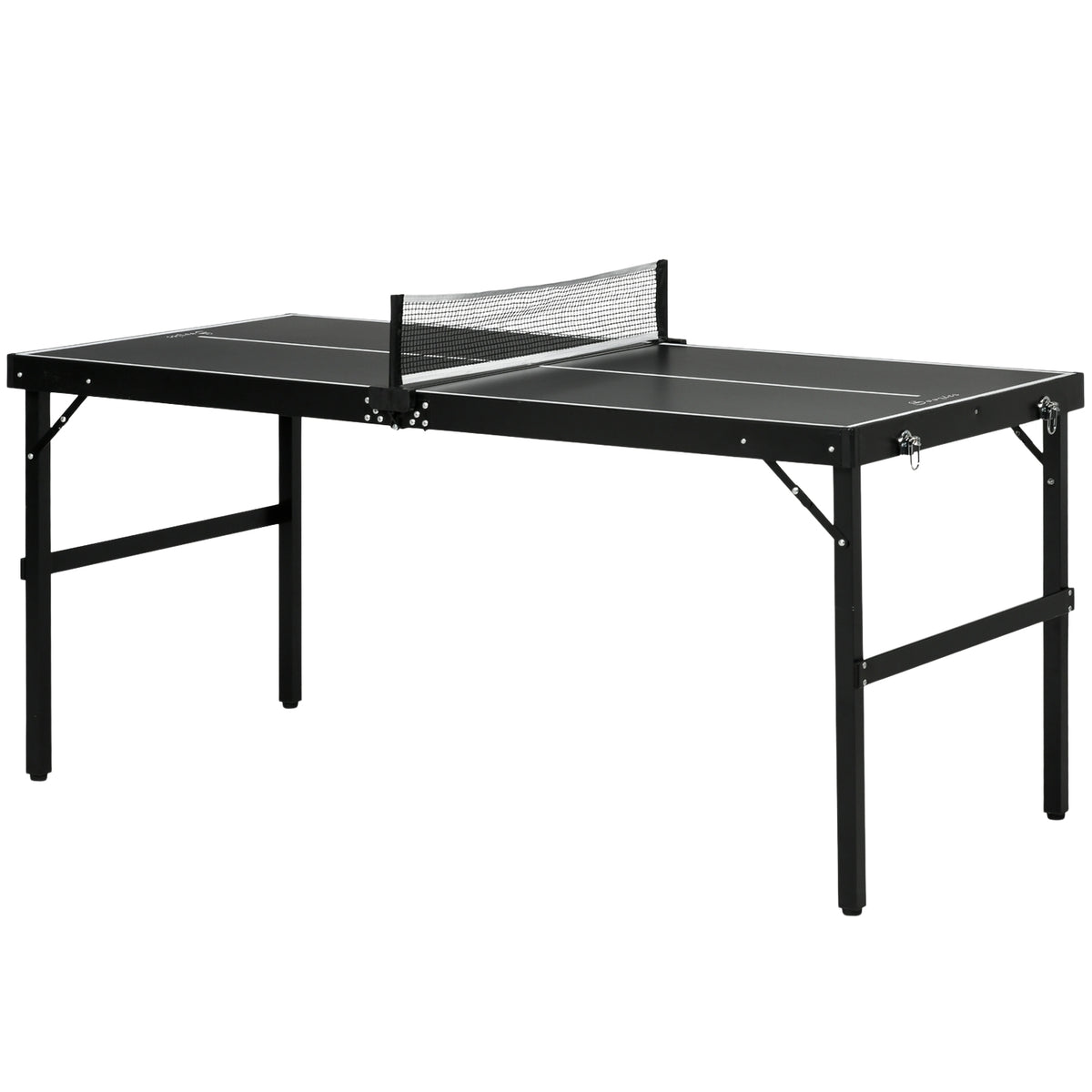 Mini table tennis table folding tennis table leisure table with table tennis net handle table tennis set indoor game for home aluminum black
