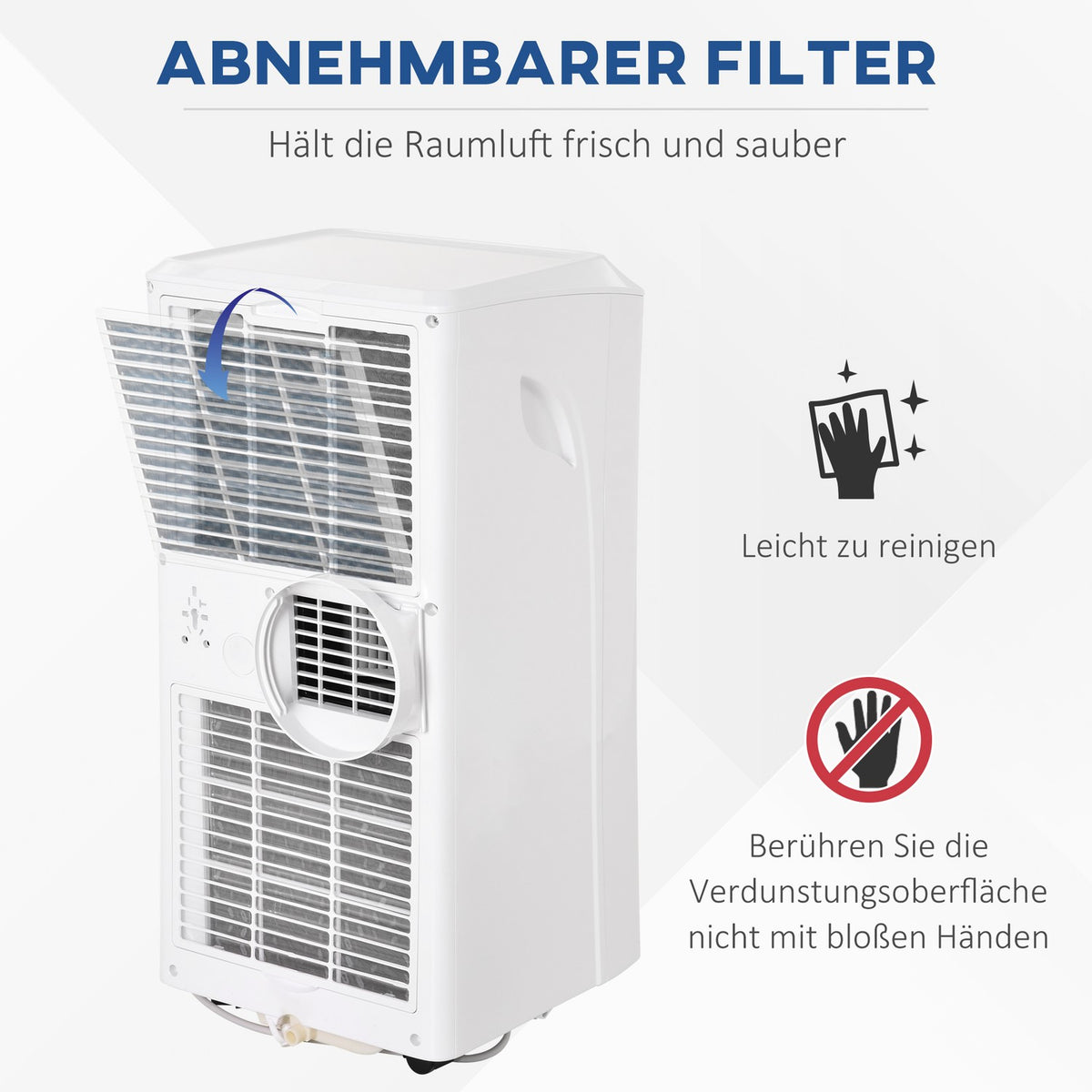 Mobile Air Conditioner 2.9 Kw 3-In-1 Air Conditioner Cooling Dehumidification And Ventilation 12-18㎡ 24H Timer With Remote Control 2 Speed Levels